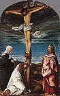 Crucifix Canvas Paintings - Crucifix with Mary, Mary Magdalen and St John the Evangelist